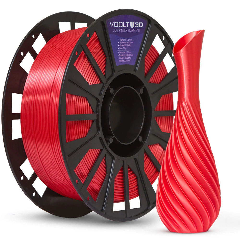 FILAMENTO PLA V-SILK VERMELHO 1KG